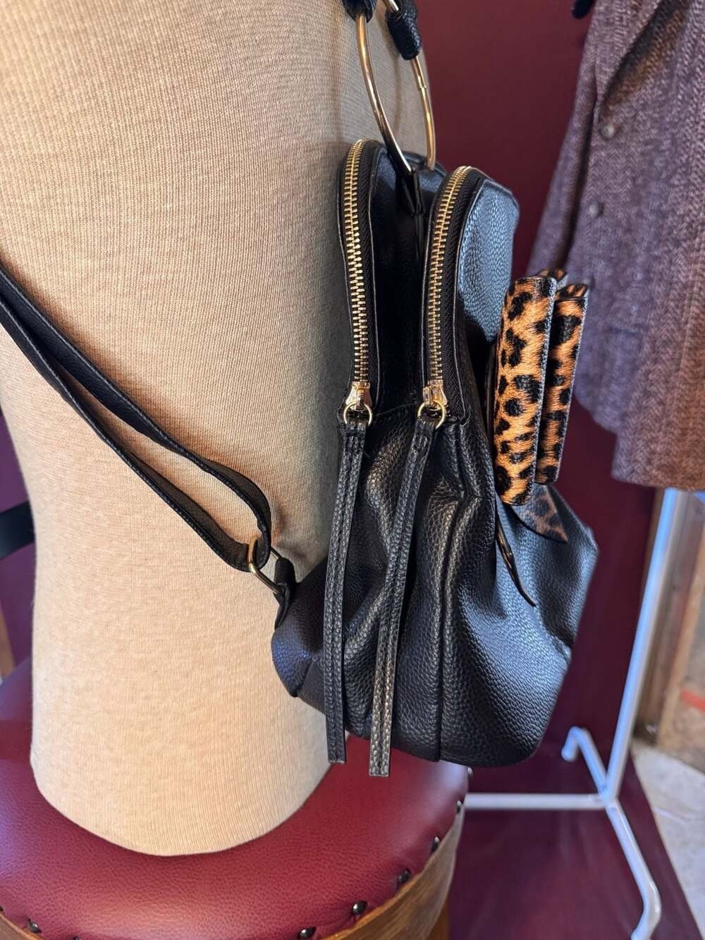 Crossi Leopard Bow-Detail Mini Backpack - Picture 3 of 11